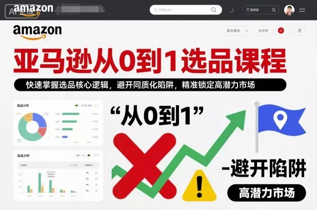 亚马逊从0到1选品课程，快速掌握选品核心逻辑，避开同质化陷阱，精准锁定高潜力市场(更新) - 项目资源网