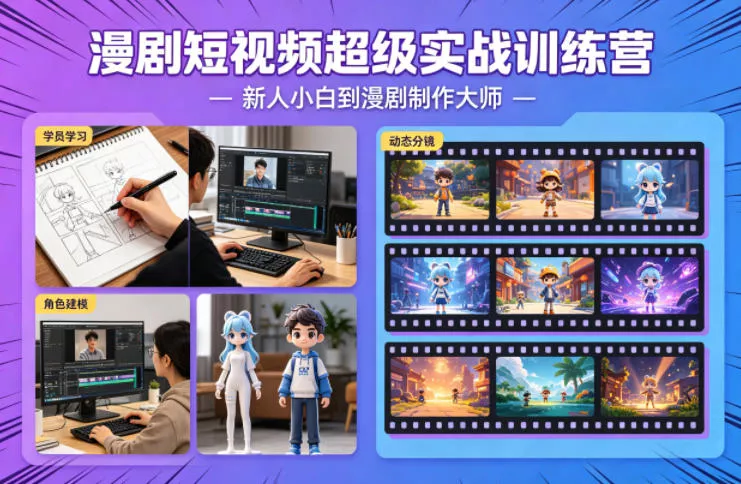 漫剧短视频超级实战训练营，新人小白到漫剧制作大师 - 项目资源网