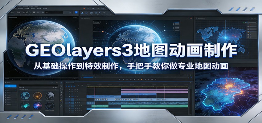 GEOlayers3地图动画制作：从基础操作到特效制作，手把手教你做专业地图动画 - 项目资源网