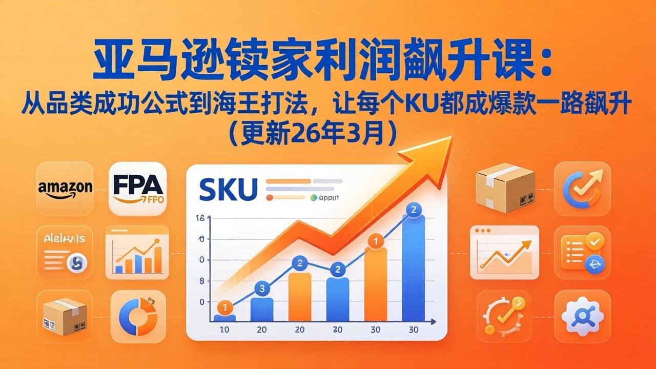 亚马逊卖家利润飙升课：从品类成功公式到海王打法，让每个SKU都成爆款一路飙升(更新26年3月 - 项目资源网