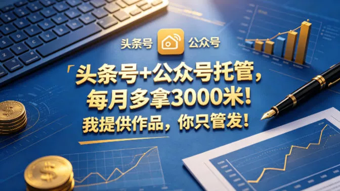 头条号+公众号托管，每月多拿3000米！我提供作品，你只管发！【揭秘】 - 项目资源网