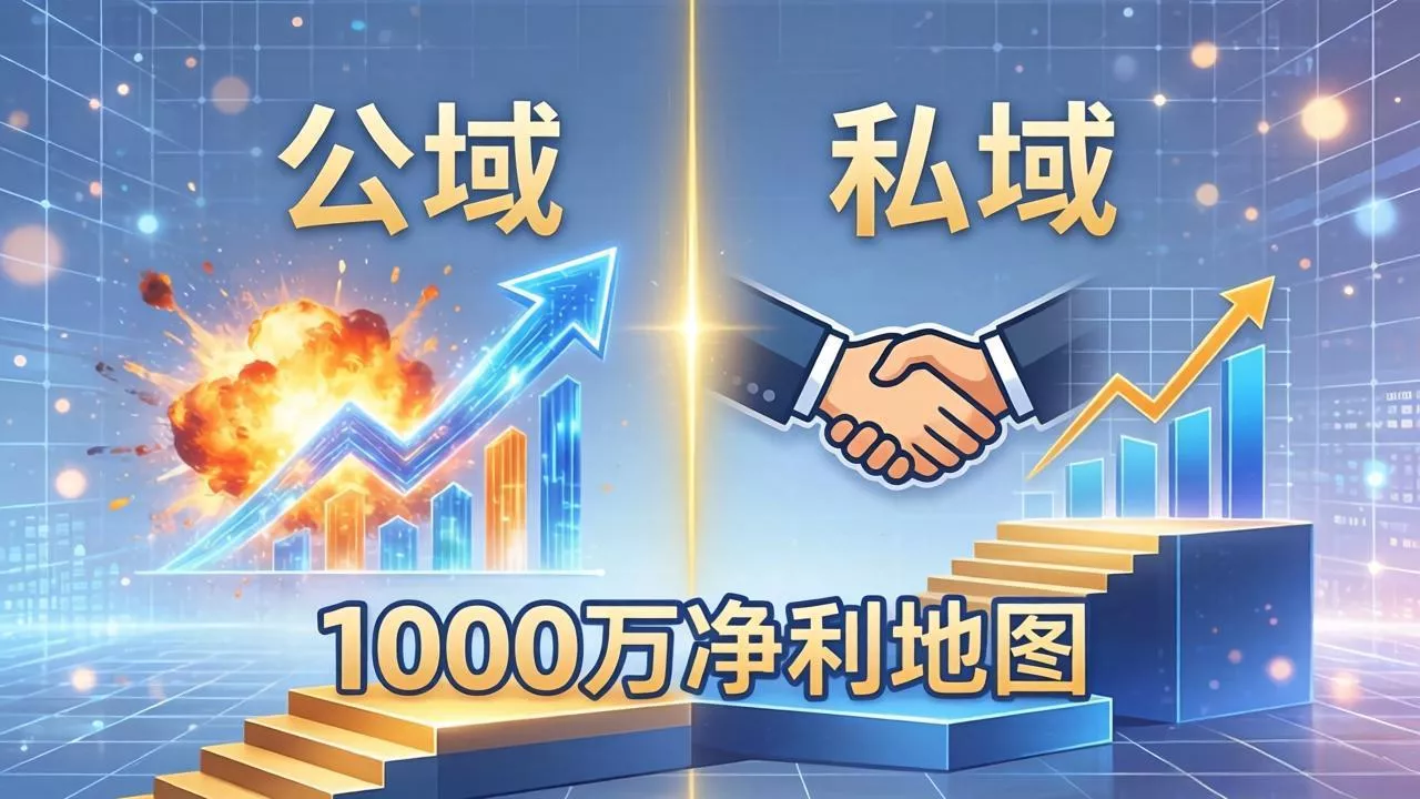 公域玩命出爆款，私域悄悄做成交：这套AI内训课，2026给你打通1000万净利的地图 - 项目资源网