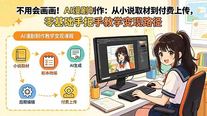 （18439期）不用会画画！AI漫剧制作：从小说取材到付费上传，零基础手把手教学变现路径 - 项目资源网