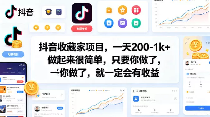 抖音收藏家项目，一天200-1k+做起来很简单，只要你做了，就一定会有收益 - 项目资源网