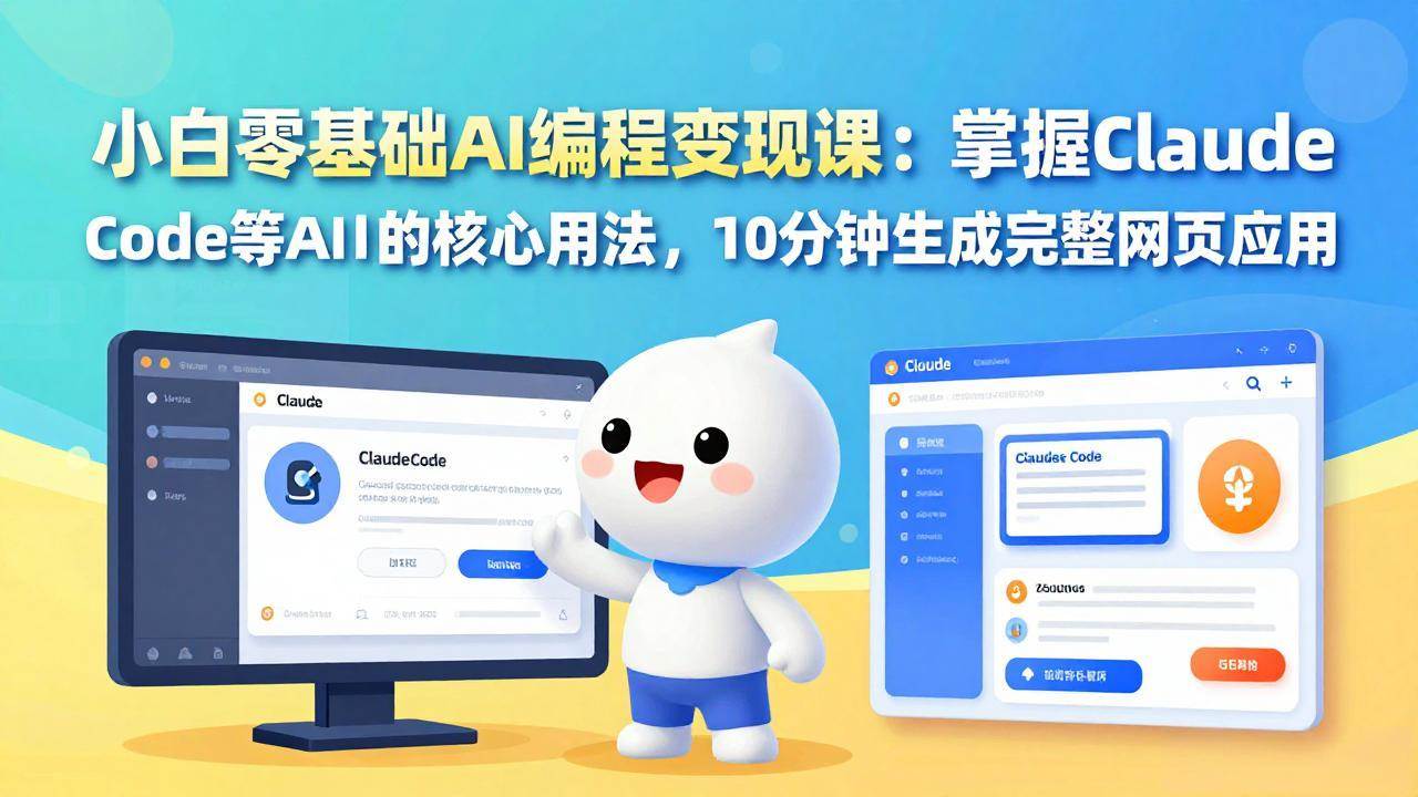 （17562期）小白零基础AI编程变现课：掌握Claude Code等AI工具的核心用法，10分钟生成完整网页应用 - 项目资源网