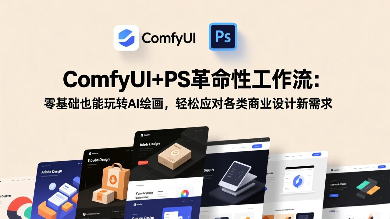 ComfyUI+PS革命性工作流：零基础也能玩转AI绘画，轻松应对各类商业设计新需求 - 项目资源网