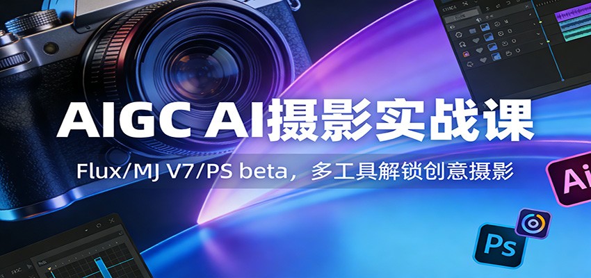 AIGC AI摄影实战课：Flux/MJ V7/PS beta，多工具解锁创意摄影 - 项目资源网