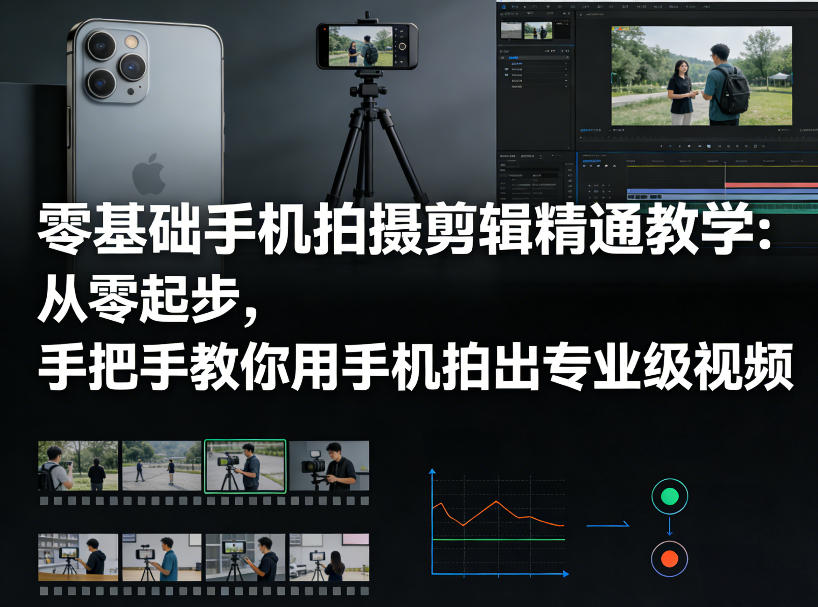 零基础手机拍摄剪辑精通教学：从零起步，手把手教你用手机拍出专业级视频 - 项目资源网