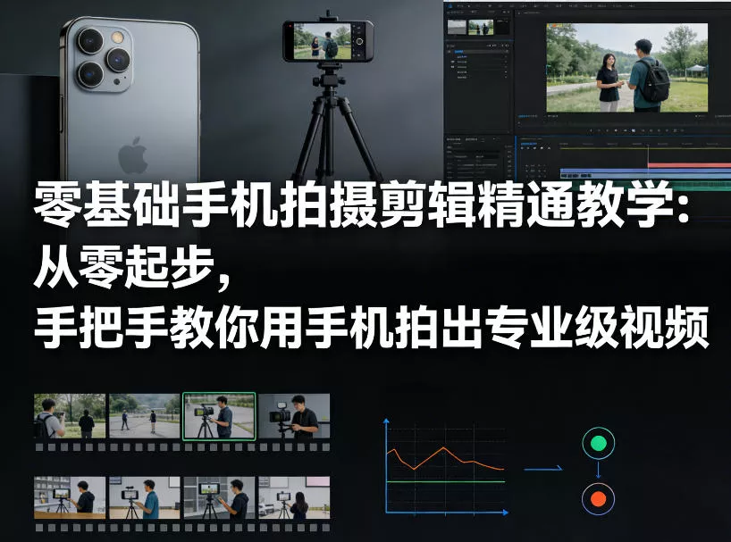 零基础手机拍摄剪辑精通教学：从零起步，手把手教你用手机拍出专业级视频 - 项目资源网