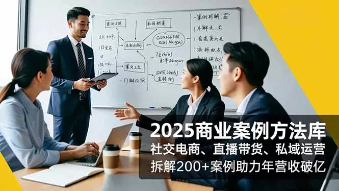 2025商业案例方法库，社交电商、直播带货、私域运营，拆解200+案例助力年营收破亿 - 项目资源网
