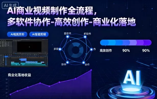 AI商业视频制作全流程2期，多软件协作-高效创作-商业化落地(更新) - 项目资源网