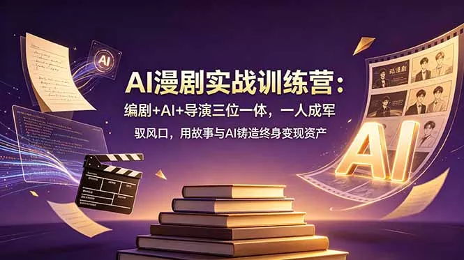 AI漫剧实战训练营：编剧+AI+导演三位一体，一人成军 驭风口，用故事与AI铸造终身变现资产 - 项目资源网