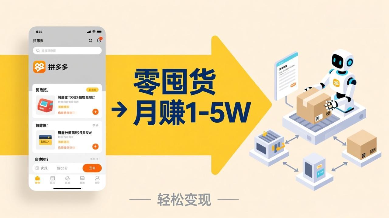 不用囤货不用跑单！拼多多虚拟玩法，机器人管理发货和客服，帮你月赚 1-5W - 项目资源网