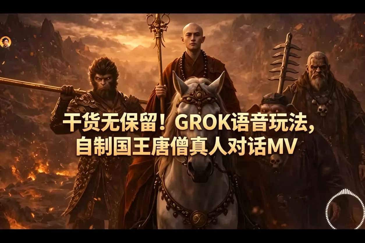 干货无保留！GROK语音玩法，自制国王唐僧真人对话MV - 项目资源网