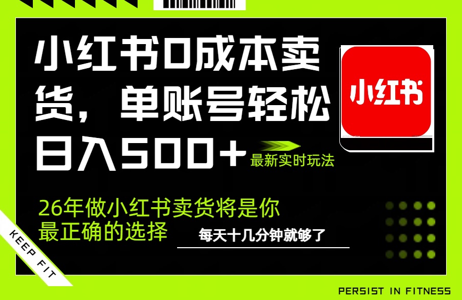 小红书0成本AI卖货，单账号轻松日入500+，完全托管AI，可矩阵放大 - 项目资源网