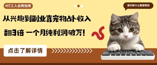 从兴趣到副业靠宠物占卜收入翻3倍一个月纯利润破W - 项目资源网