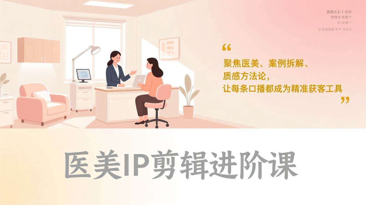 （17303期）医美IP剪辑进阶课，聚焦医美、案例拆解、质感方法论，让每条口播都成为精准获客工具 - 项目资源网