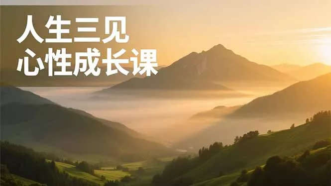 人生三见心性成长课，见天地众生自己，搞透人性安顿身心，活出清晰自我，内在富足无价 - 项目资源网