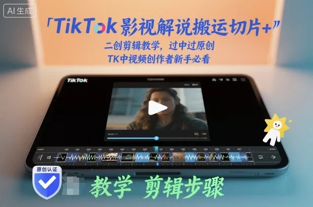 TikTok影视解说搬运切片+二创剪辑教学，过中过原创，TK中视频创作者新手必看 - 项目资源网