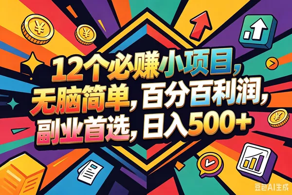 （18291期）12个必赚钱的小项目，百分百赚米，无脑简单，副业首选，日入600+ - 项目资源网