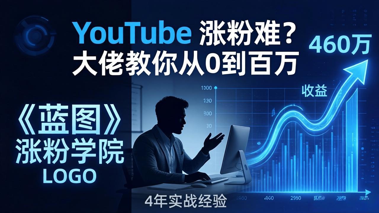 YouTube 涨粉难？《蓝图涨粉学院》：4 年赚 460 万的大佬教策略，从0到百万有路径！ - 项目资源网