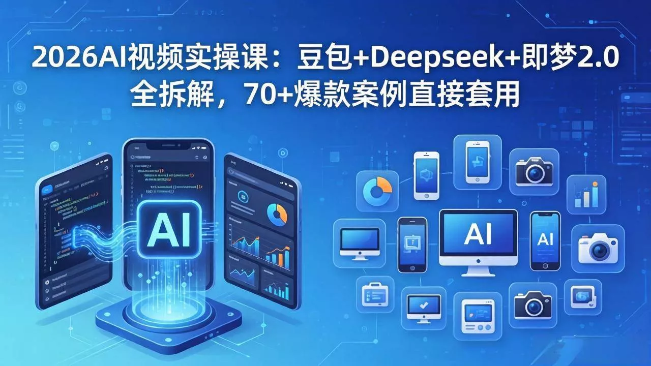 （18263期）2026AI视频实操课：豆包+Deepseek+即梦2.0全拆解，70+爆款案例直接套用 - 项目资源网