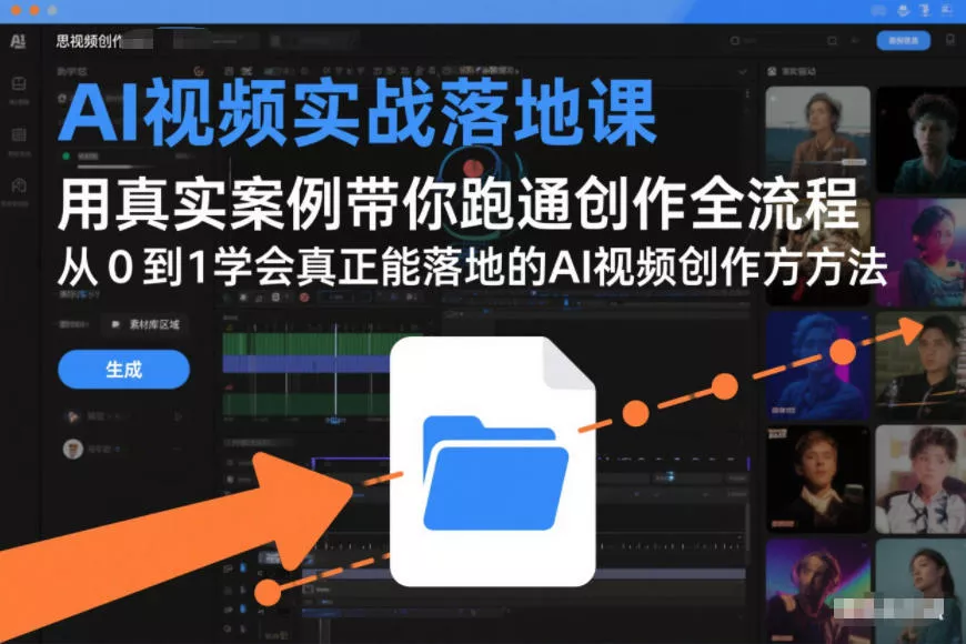 AI视频实战落地课，用真实案例带你跑通创作全流程，从0到1学会真正能落地的AI视频创作方法 - 项目资源网