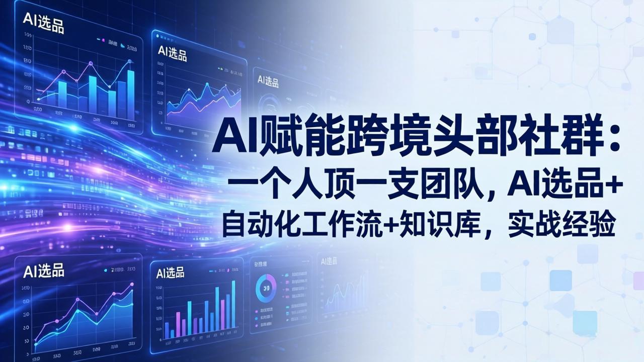 AI赋能跨境头部社群：一个人顶一支团队，AI选品+自动化工作流+知识库，实战经验-更新3月 - 项目资源网