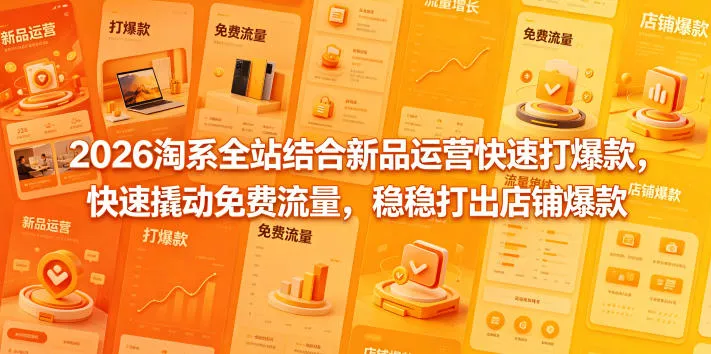 2026淘系全站结合新品运营快速打爆款，快速撬动免费流量，稳稳打出店铺爆款(更新5月12日) - 项目资源网