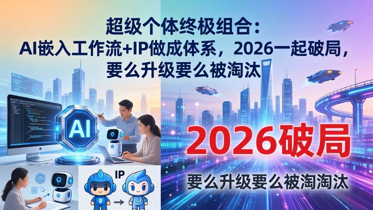 （17789期）超级个体终极组合：AI嵌入工作流+IP做成体系，2026一起破局，要么升级要么被淘汰 - 项目资源网