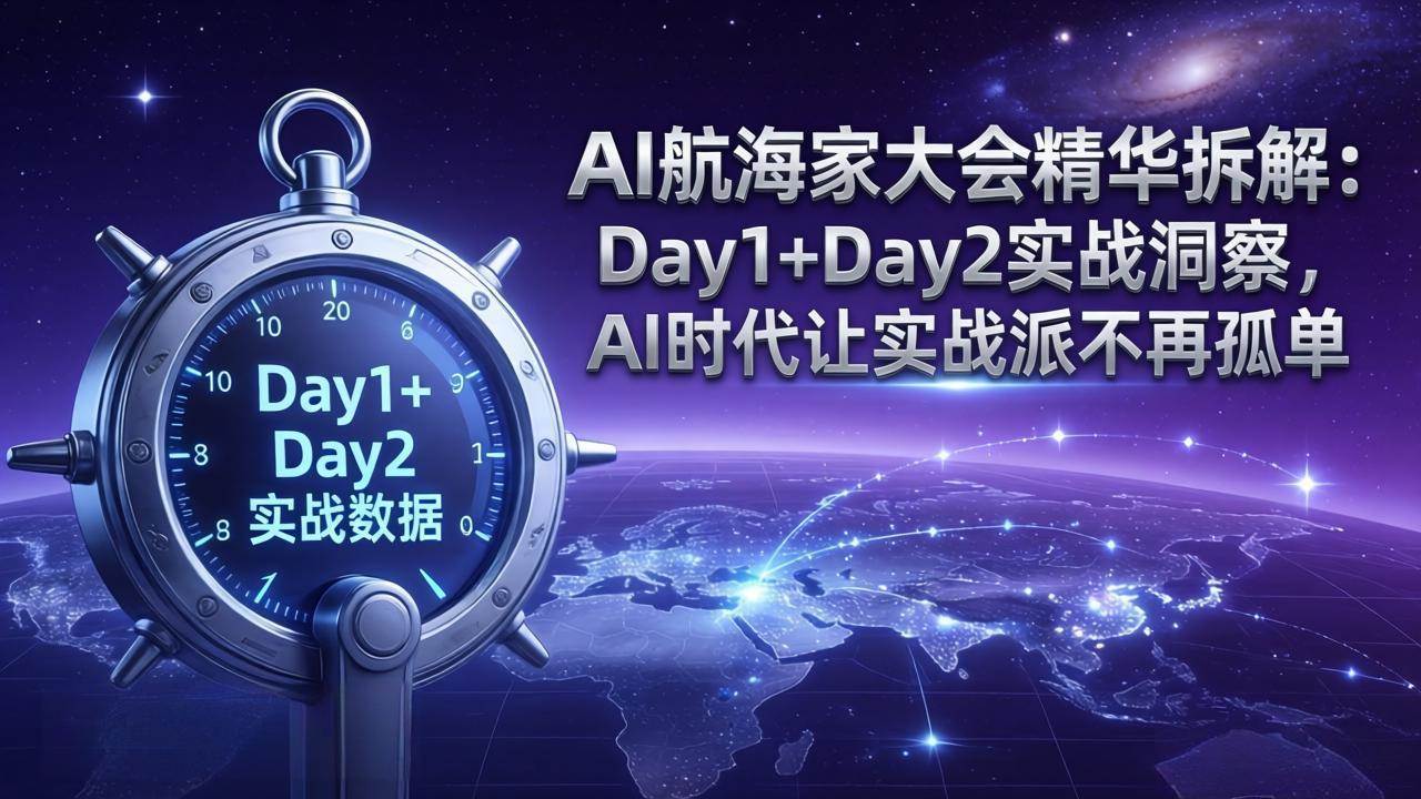 （17867期）AI航海家大会精华拆解：Day1+Day2实战洞察，AI时代让实战派不再孤单 - 项目资源网