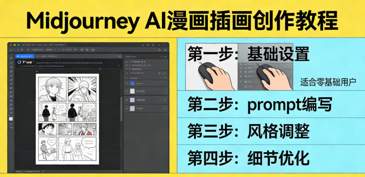 利用Midjourney AI人工智能轻松创作漫画插画教程，零基础创作完整漫画插画 - 项目资源网