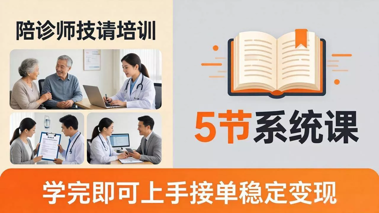 （18116期）想做陪诊师不知从何下手？5节系统课教你掌握核心技能，学完即可上手接单稳定变现 - 项目资源网