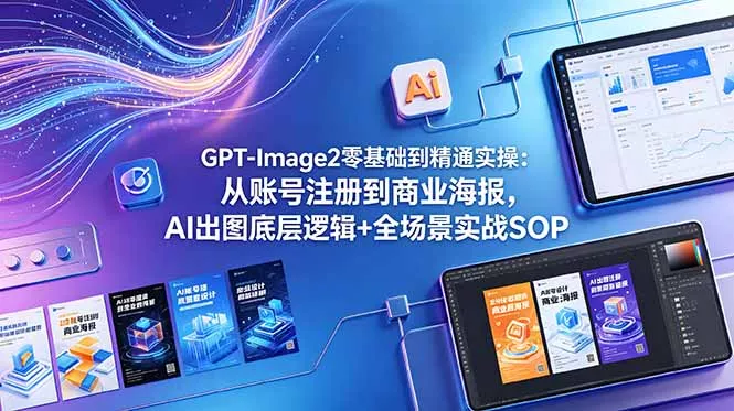 GPT-Image2零基础到精通实操：从账号注册到商业海报，AI出图底层逻辑+全场景实战SOP - 项目资源网
