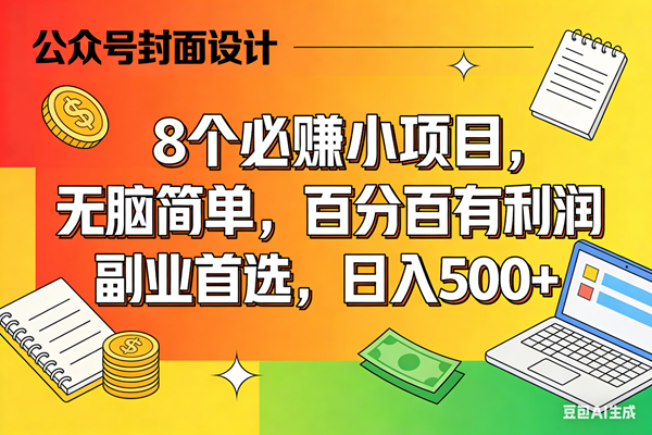 （17911期）8个必赚米的小项目，百分百有利润，无脑简单，副业首选，日入500+ - 项目资源网