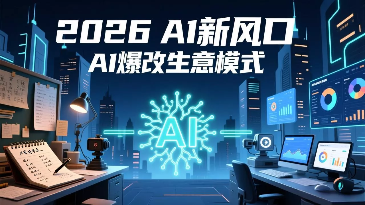2026年AI创富新风口，用人工智能爆改你的生意模式，从短视频到直播全面降本增效抢占先机 - 项目资源网