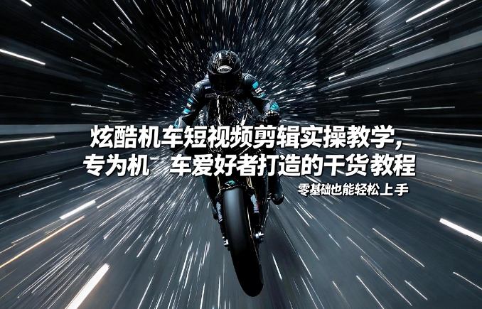 炫酷机车短视频剪辑实操教学，专为机车爱好者打造的干货教程，零基础也能轻松上手 - 项目资源网