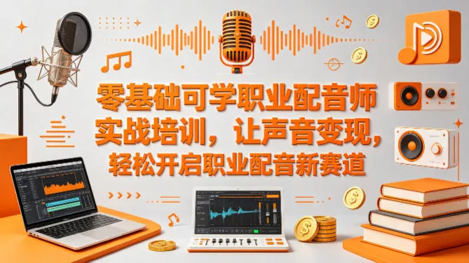 零基础可学职业配音师实战培训，让声音变现，轻松开启职业配音新赛道 - 项目资源网