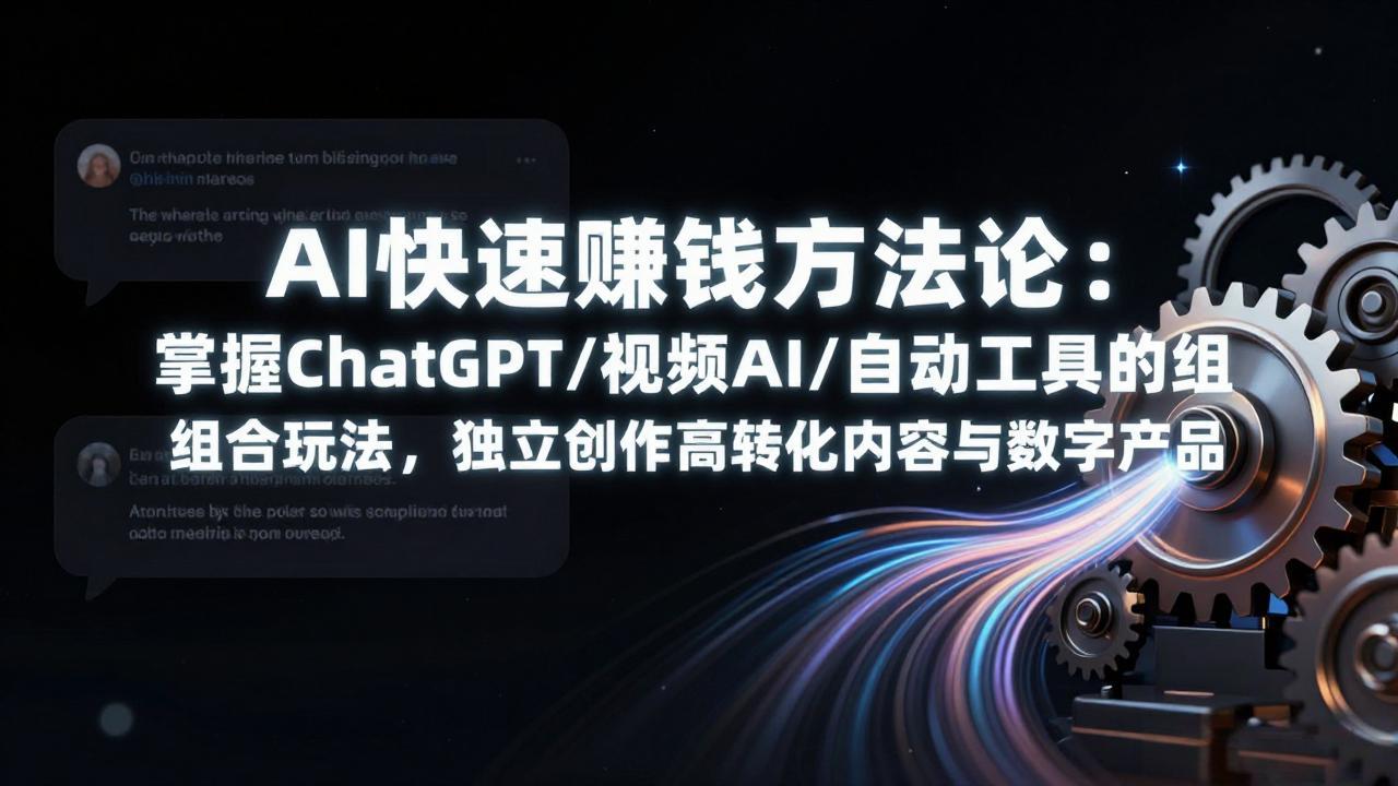 AI快速赚钱方法论：掌握ChatGPT/视频AI/自动化工具的组合玩法，独立创作高转化内容与数字产品 - 项目资源网