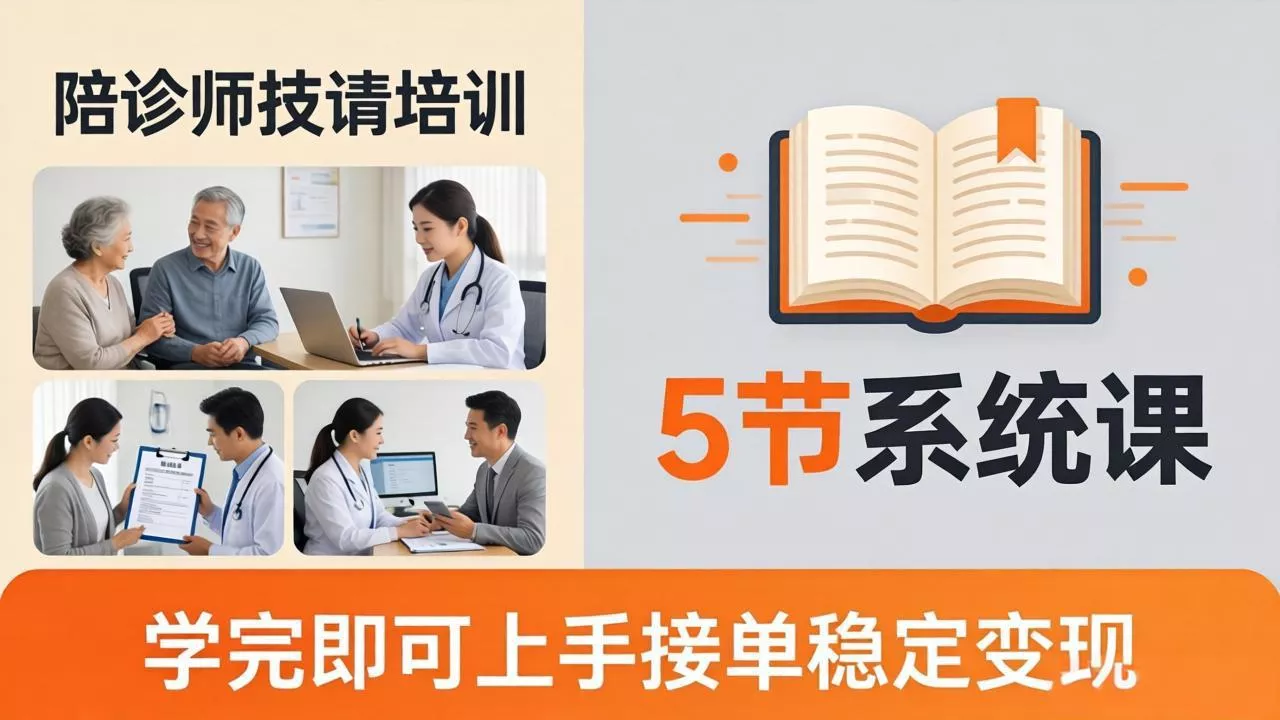 想做陪诊师不知从何下手？5节系统课教你掌握核心技能，学完即可上手接单稳定变现 - 项目资源网