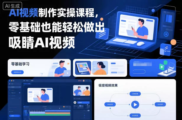 AI视频制作实操课程，零基础也能轻松做出吸睛AI视频 - 项目资源网