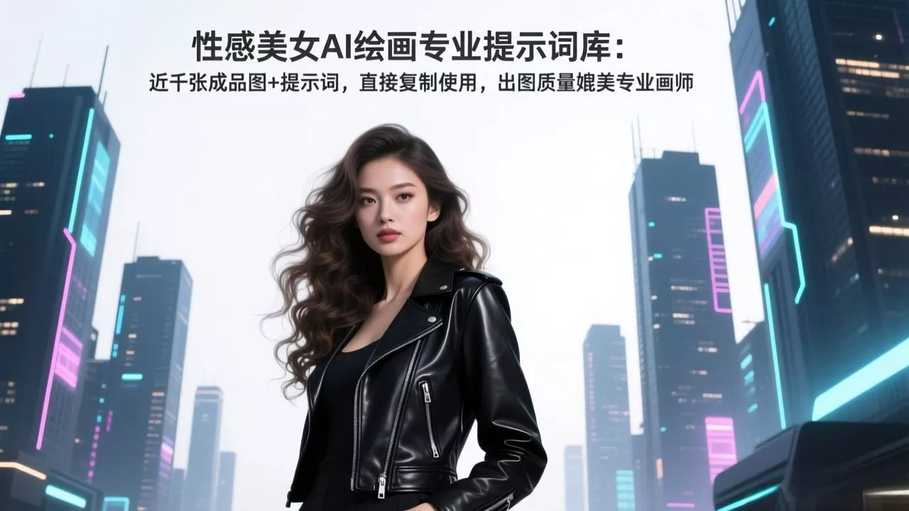 性感美女AI绘画专业提示词库：近千张成品图+提示词，直接复制使用，出图质量媲美专业画师 - 项目资源网