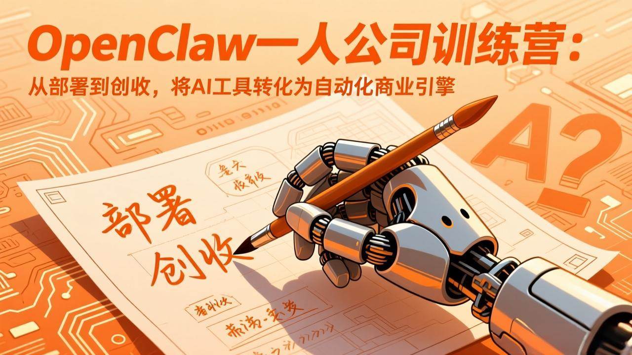 （17540期）OpenClaw一人公司训练营：从部署到创收，将AI工具转化为自动化商业引擎 - 项目资源网