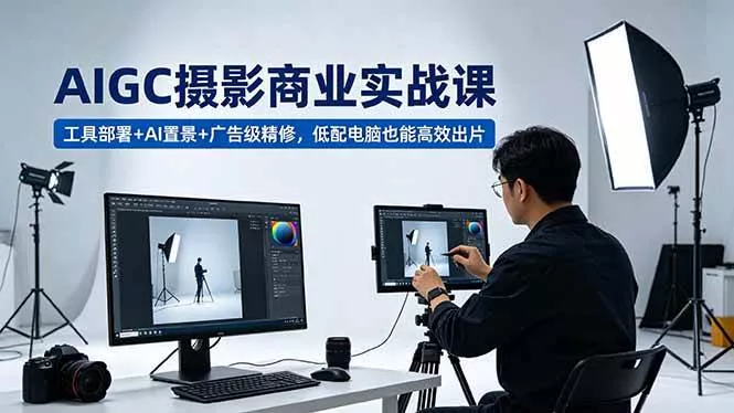 （18434期）AIGC 摄影商业实战课，工具部署+AI置景+广告级精修，低配电脑也能高效出片 - 项目资源网