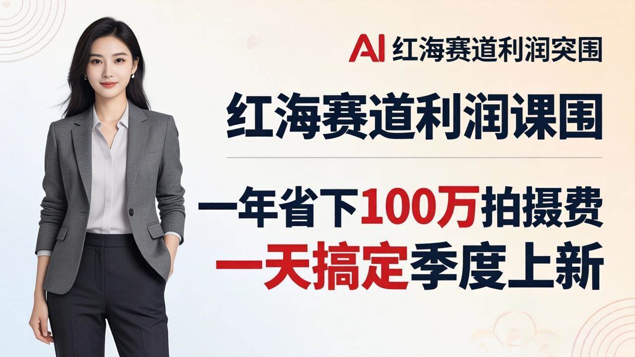 （17884期）服装老板AI模特图课：一年省下100万拍摄费，一天搞定季度上新，红海赛道利润突围 - 项目资源网
