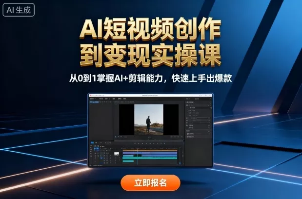 AI短视频创作到变现实操课，从0到1掌握AI+剪辑能力，快速上手出爆款(更新10月) - 项目资源网