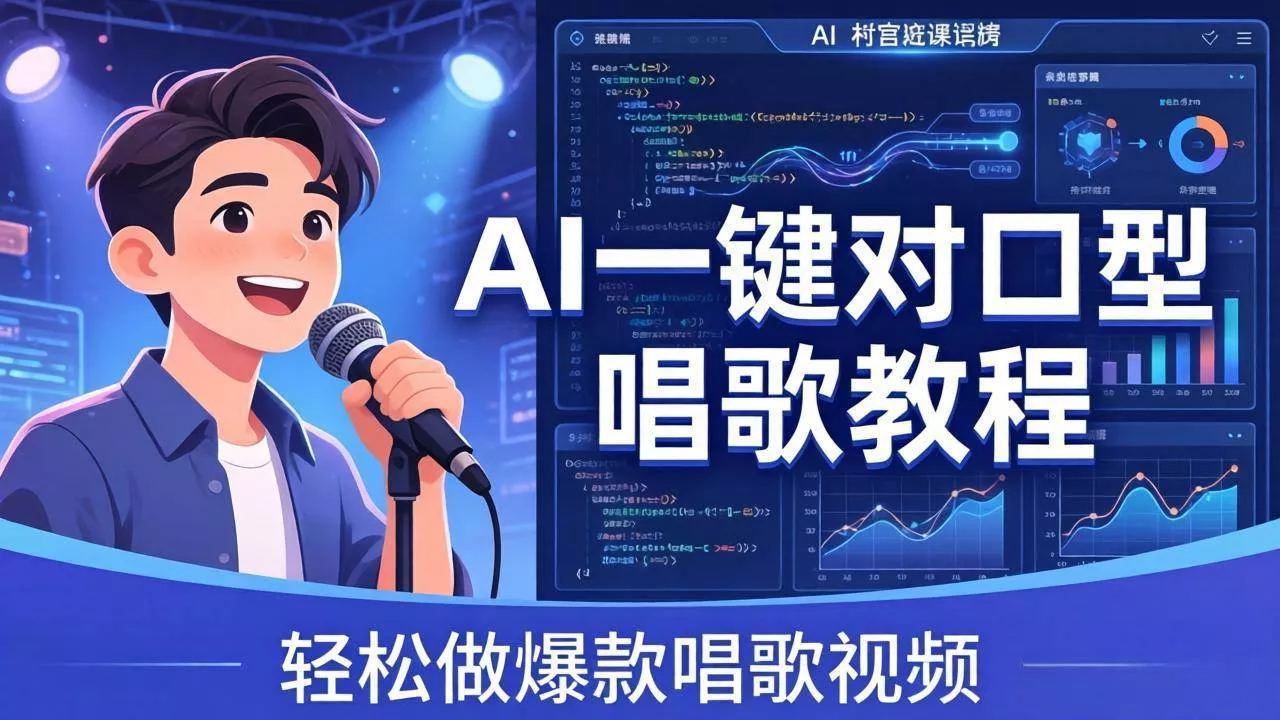 （18118期） AI一键对口型唱歌教程：零基础也能学，素材准备+模型训练+音色转换，轻松做爆款唱歌视频 - 项目资源网
