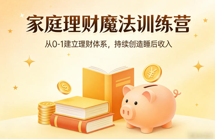 家庭理财魔法训练营，从0-1建立理财体系，持续创造睡后收入 - 项目资源网