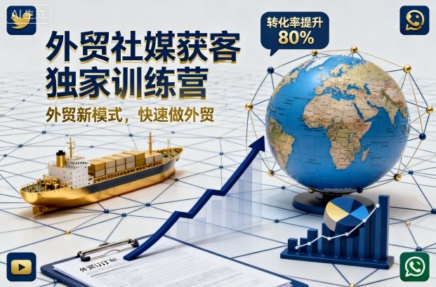 外贸社媒获客独家训练营，外贸新模式，快速做外贸(更新26年2月) - 项目资源网