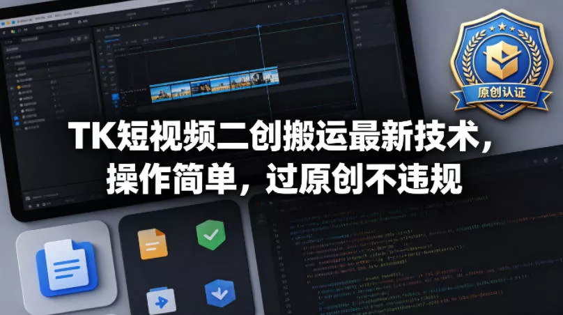 TK短视频二创搬运最新技术，操作简单，过原创不违规 - 项目资源网